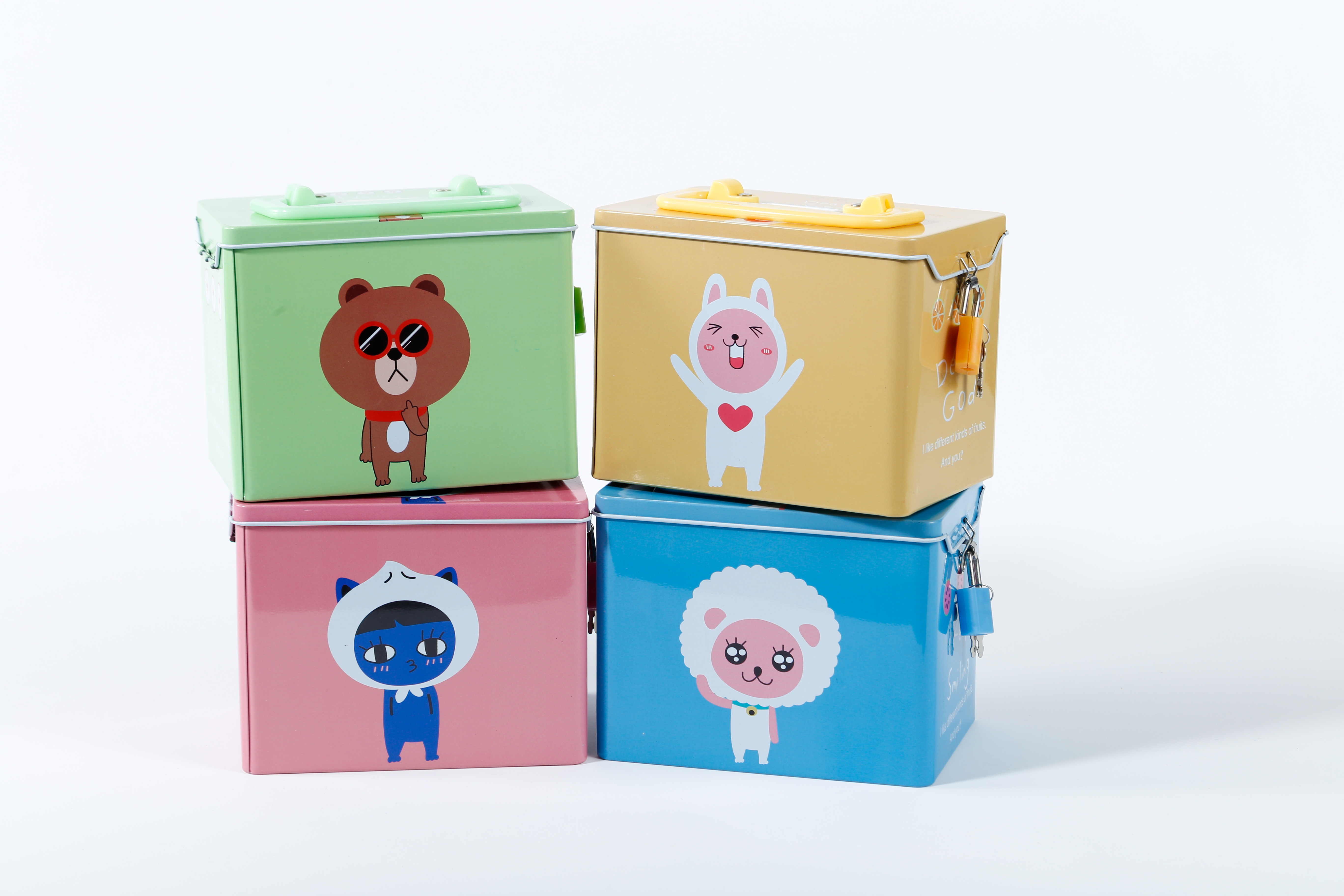  新品卡通玩具收纳盒儿童礼物马口铁罐创意礼品存钱储蓄罐